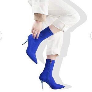 Vivianly Stretch Pointed
Toe Sock Booties Mid-Calf Ankle Boot new